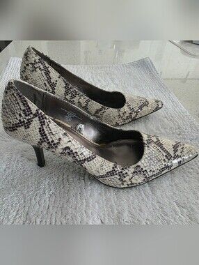 Merona Snake Print Womens Heels Beige Brown 7 Shoes